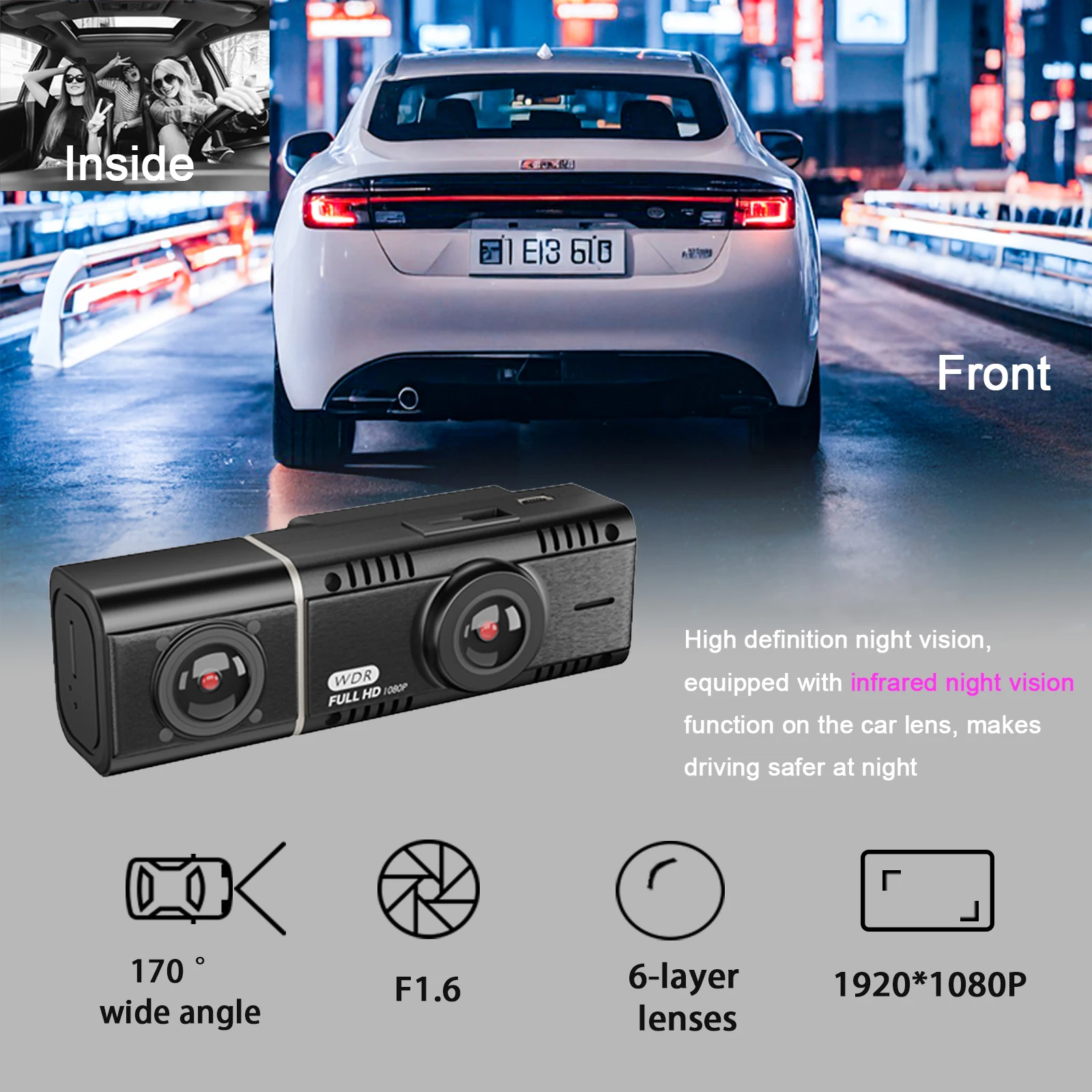 Car Dual Dash Cam Front and In - đánh giá và giá Car Dash Cam